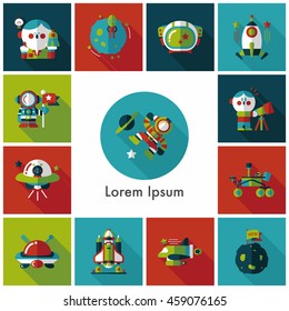 Space and asyronomy icons set