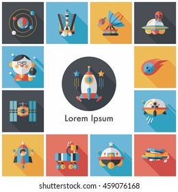 Space and asyronomy icons set