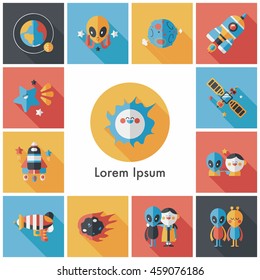 Space and asyronomy icons set