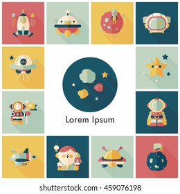 Space and asyronomy icons set