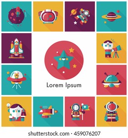 Space and asyronomy icons set