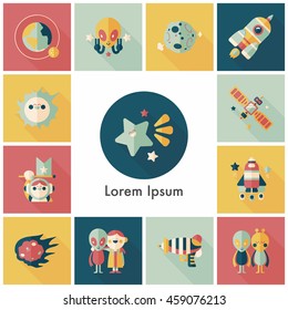 Space and asyronomy icons set