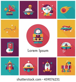 Space and asyronomy icons set
