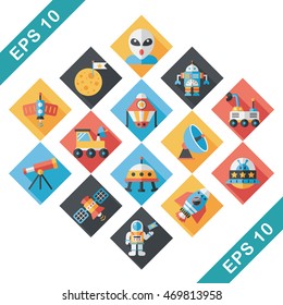 Space and asyronomy icons set