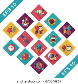 Space and asyronomy icons set