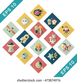 Space and asyronomy icons set