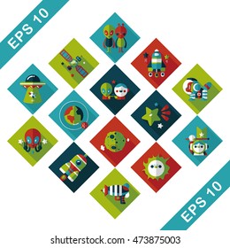 Space and asyronomy icons set