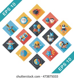 Space and asyronomy icons set