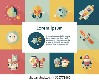 Space and asyronomy icons set