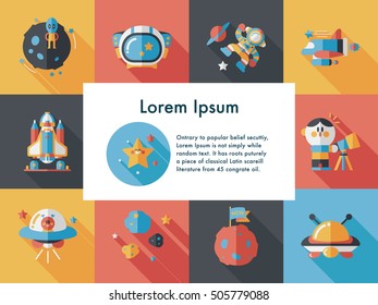 Space and asyronomy icons set