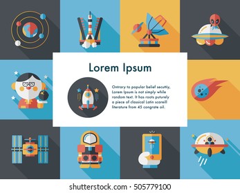 Space and asyronomy icons set