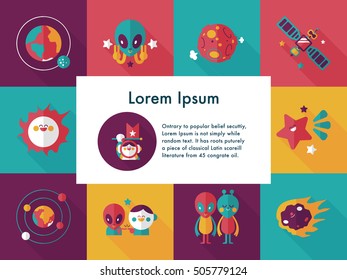 Space and asyronomy icons set