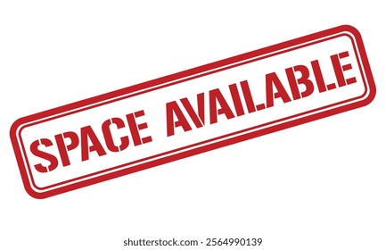 SPACE AVAILABLE red stamp text on white