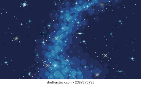 Space Background for 2D games. Game level with night background and milky way.