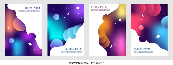 space background. abstract gradient banner vector set. EPS 10. cosmic colorful background. Gradient mesh. Template for design cover, flyer, poster, page.