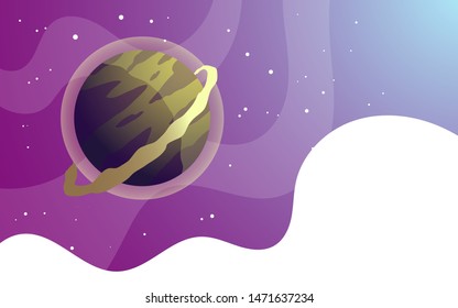 space background with abstract shape, planets and asteroids. For web design, banner. space exploring. vector illustration
