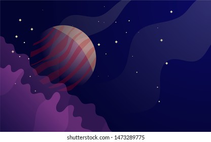 space background with abstract shape  planets and asteroids. For web design  banner. space exploring. vector illustration