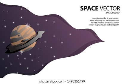 space background with abstract shape, planets and asteroids. For web design, banner. space exploring. vector illustration