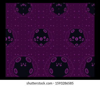 Space background with abstract shape and planets vector illustration
