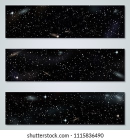 Space background banners vector templates collection