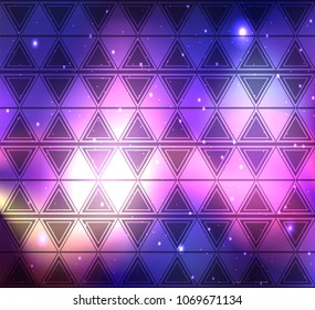 Space background with a boho pattern of triangles. Vector background for your creativity
