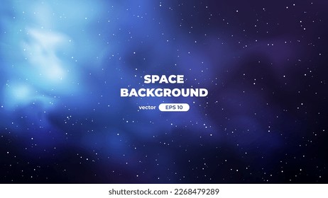 Space background with bright shining stars. Star universe. Starry night sky. Deep cosmos. Black outer space. Seamless pattern. Milky way galaxy. Science fiction, sci-fi. Vector illustration eps10.