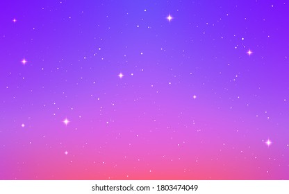 Space background. Color cosmos with stardust. Magic starry galaxy. Infinite universe with milky way. Cosmic texture with shining stars. Bright cosmos design. Vector illustration.