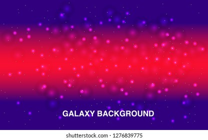 Space background. Colorful galaxy with nebula, planet and stars. Abstract futuristic backdrop. Stardust and shining stars. Vector Illustration for brochures and posters. Galaxy background.