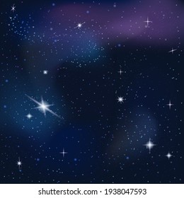 Space Background With Copy Space, Stellar Nebula. Milky Way Galaxy In The Infinity Space. Vector Illustration.