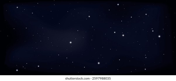 Space background of endless universe with star dust and shining stars and night sky, magical vector graphic illustration.