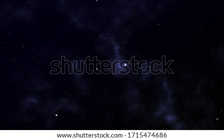 Space background Fantastic outer view with realistic bright stars and cluster of gas clouds. Universe with nebulae, galaxies and star clusters. Infinite cosmic open spaces. Vector illustration