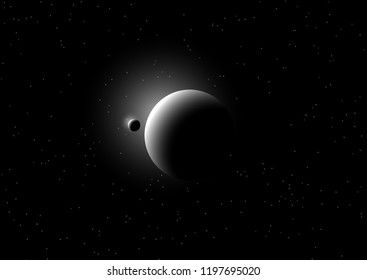 Fondo espacial con planetas ficticios
