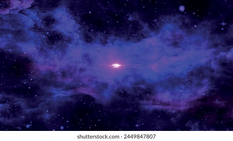 Space background. Flight in space with simulation of galaxies and nebulae. Stunning galaxy. Night sky with stars and nebula. 3D vector illustration