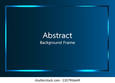 Space background frame with glow light effect on dark blue background.