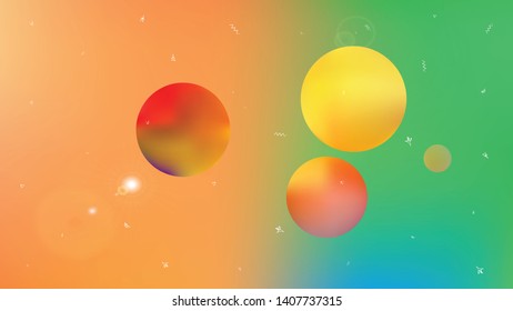 Space background. Illustration, wallpaper. Creative hi-res and fresh. Stars, planets, signs. Colorful new space pattern.