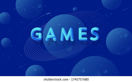 Space Hintergrund mit den Inschriftenspielen. Vektor-Abbildung