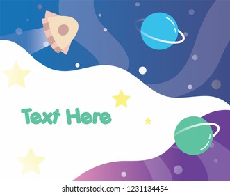 space background for kids frame illustration vector illustration