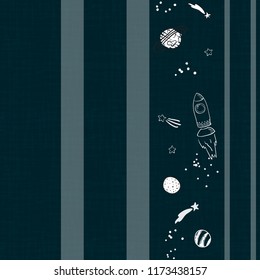 Space background for Kids wallpaper. Vector Seamless Pattern