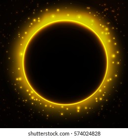 Space background with light from behind of the planet