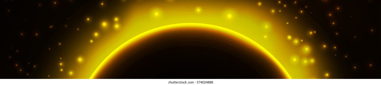 Space background with light from behind of the planet