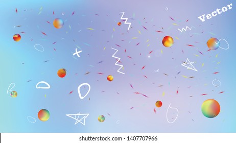 Space background. Minimal hi-res and fresh. Illustration, modern. Stars, planets, signs. Colorful new space pattern.