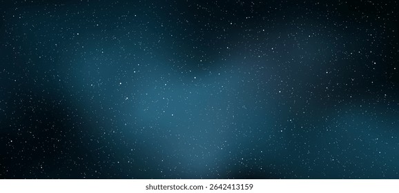Space background with myriad of white stars in dark blue gradient cosmos. Universe texture for astrology, science, and astronomy concept.