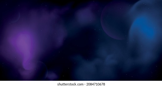 Space background with neon light