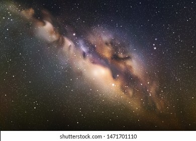 Space background with night starry sky and Milky Way. Nebula in cosmos