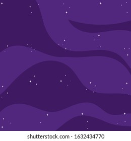 Space background. Outer space purple backdrop. Universe with stars. Vector illustration for any design.