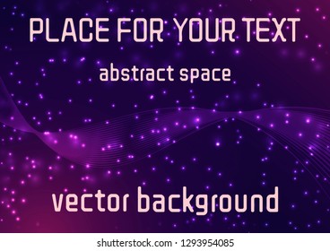 Space background with place for text. Space decoration for your design. Stars and comets on dark background