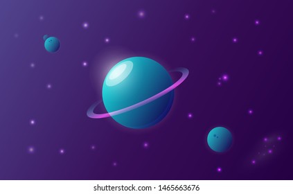 Space background with planet and stars