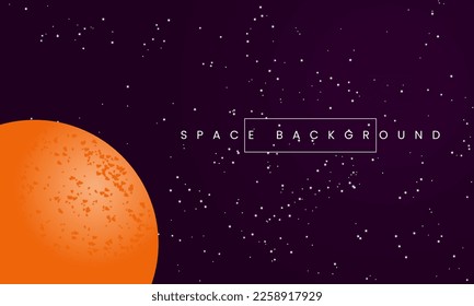 Fondo espacial con planeta y estrellas