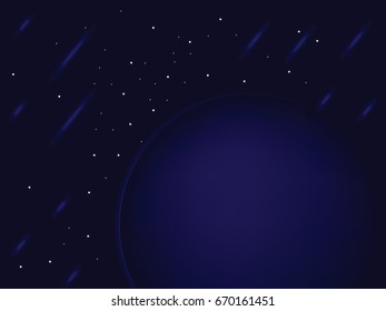 Space background with planet and stars. Space pattern. Vector illustration.