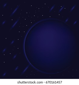 Space background with planet and stars. Space pattern. Vector illustration.
